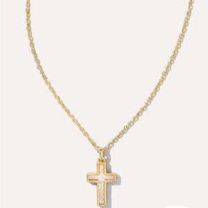 - Kendra Scott Gold and White Cross new with pouch